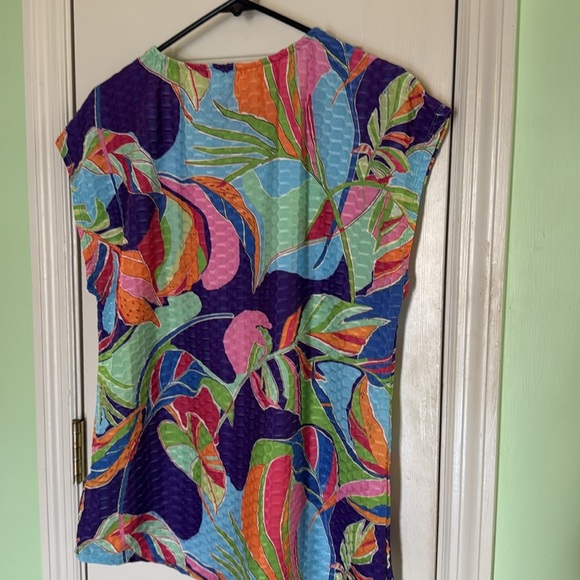 ECLA Plant Life Colorful Artist Prt Sleeveless Top Playful Rainbow Vibes Size XL - Picture 5 of 6